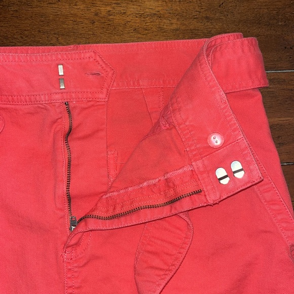 Loft Pink Denim Skirt, High Waisted w/ Sash Belt size 6 - Picture 2 of 7